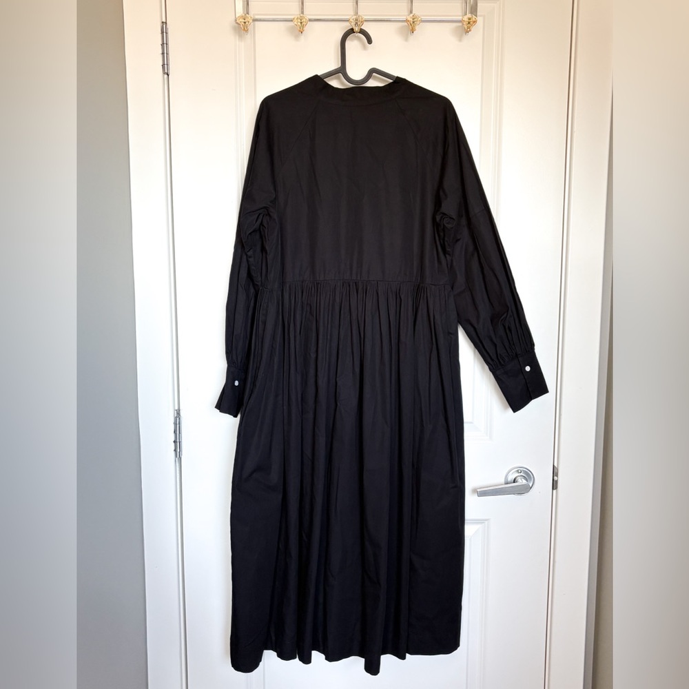 A Bronze Age Black House Dress Cotton Midi M Made in Canada - Picture 4 of 6